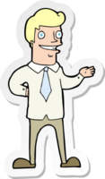 sticker of a cartoon salesman png