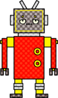 comic book style cartoon of a robot png