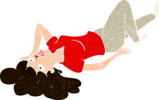 donna del fumetto sdraiata sul pavimento png