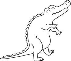 line drawing quirky cartoon crocodile png