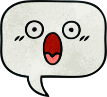 retro grunge texture cartoon of a speech bubble png