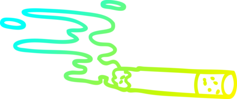 cold gradient line drawing of a cartoon cigarette png