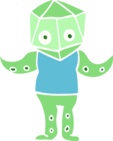 flat color illustration cartoon weird alien png