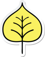 sticker of a cute cartoon autumn leaf png