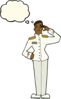 cartoon military man in dress uniform with thought bubble png