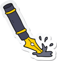 autocollant d'un stylo plume de dessin animé png