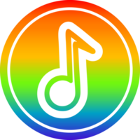 musical Nota circular icono con arco iris degradado terminar png