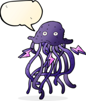 Cartoon-Oktopus mit Sprechblase png