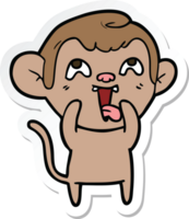 sticker of a crazy cartoon monkey png