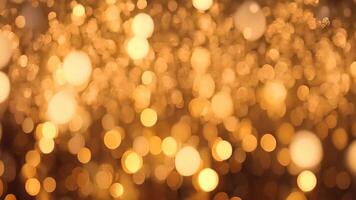 ai generado resumen bokeh luces antecedentes. Navidad y nuevo año Días festivos fondo, dorado Brillantina Clásico luces antecedentes. oro y plata, ai generado video