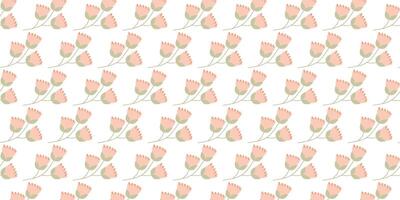 Seamless flower Pattern. Flat Botanical ornament with Floral elements in Pastel color. Simple Vector repeating texture. Modern swatch. Nature background for Textile, Print, Wrapping paper, Fabric