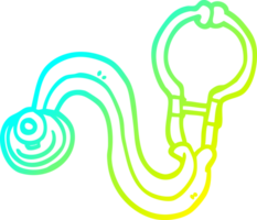 cold gradient line drawing of a cartoon doctors stethoscope png