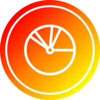 pie chart circular icon with warm gradient finish png