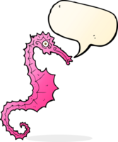 hippocampe de dessin animé avec bulle de dialogue png