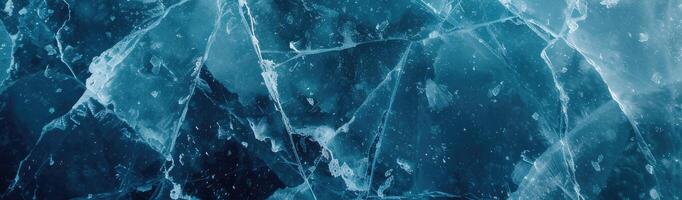 AI generated Abstract Ice Background. Blue Background with Cracks on The Ice Surface Idea. generative ai photo