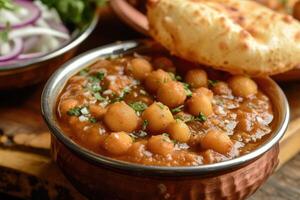 AI generated North Indian Delights, Indulge in the Irresistible Chole Bhature. generative ai photo