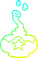 cold gradient line drawing of a cartoon potion png