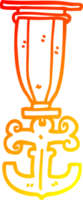 warm gradient line drawing of a cartoon sailor medal png