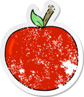 autocollant en détresse d'une pomme de dessin animé png