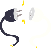 plug e soquete de desenho animado de estilo de cor plana png