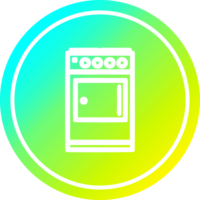 cocina Horno circular icono con frio degradado terminar png