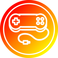 console Jeu manette circulaire icône avec chaud pente terminer png