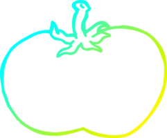 cold gradient line drawing of a cartoon tomato png