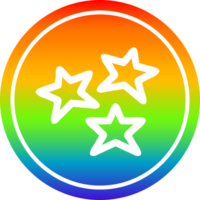 Estrela formas circular ícone com arco Iris gradiente terminar png