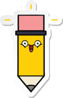 autocollant d'un crayon de dessin animé mignon png