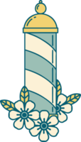 iconic tattoo style image of a barbers pole png