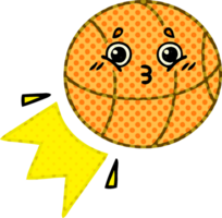 comic book style cartoon of a basketball png