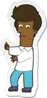 sticker of a cartoon man gesturing wildly png