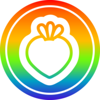 vers fruit circulaire icoon met regenboog helling af hebben png