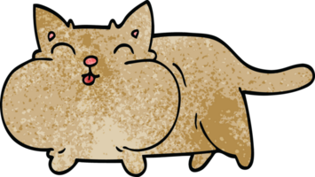 gatto felice di doodle del fumetto png