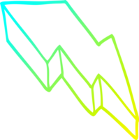 kall lutning linje teckning av en tecknad serie dekorativ blixt- bult png