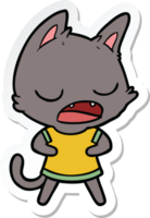 autocollant d'un dessin animé de chat qui parle png