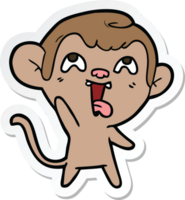 sticker of a crazy cartoon monkey png