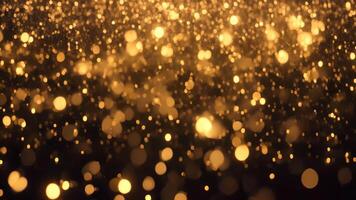 AI generated Abstract gold bokeh background. Christmas and New Year concept, Festive golden glittering in the dark night background, AI Generated video