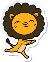 sticker of a cartoon running lion png