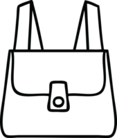 line drawing cartoon of a green bag png