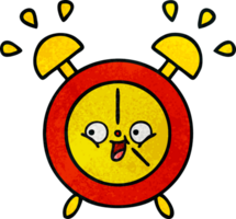 retro grunge texture cartoon of a alarm clock png