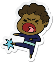 sticker of a cartoon furious man png