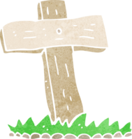 cartoon wooden cross grave png