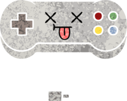 rétro illustration style dessin animé de une Jeu manette png