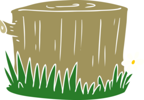 toco de árvore de desenho animado de estilo de cor plana png