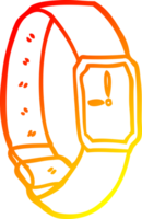 warm gradient line drawing of a cartoon wrist watch png