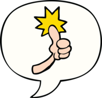 cartoon thumbs up sign with speech bubble png