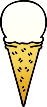 lutning skuggad knäppa tecknad serie vanilj is grädde kon png