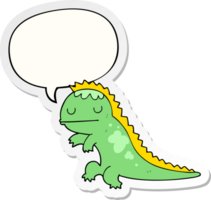 dibujos animados dinosaurio con habla burbuja pegatina png