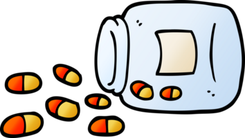 gradient illustration cartoon jar of pills png